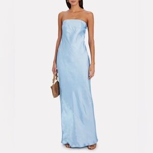 Cult Gaia blue Perla dress gown long Elegant Blue Strapless Dress bridesmaid 4